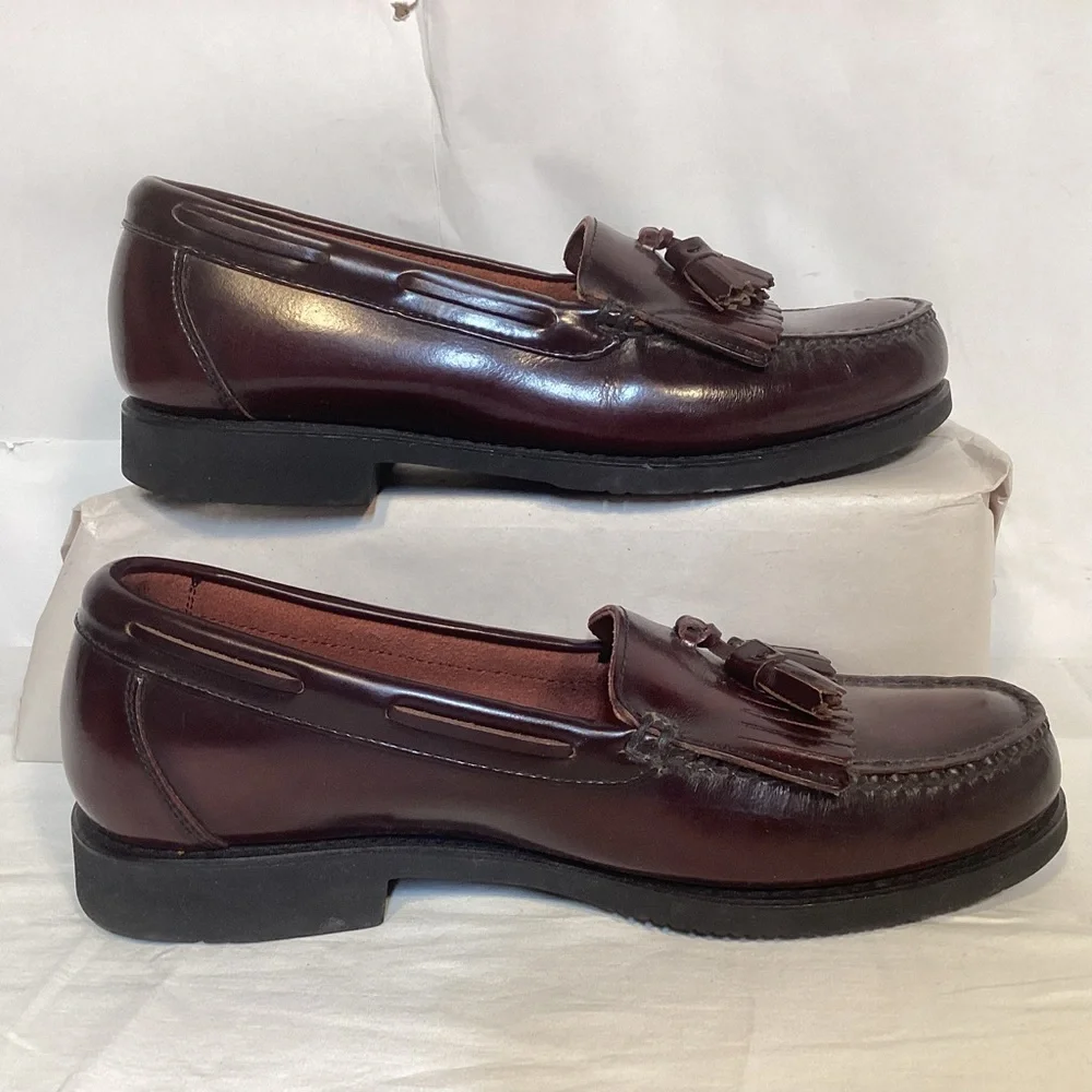 Rockport Burgundy Men’s Leather Tassel Loafers Size 9 - Picture 4 of 11